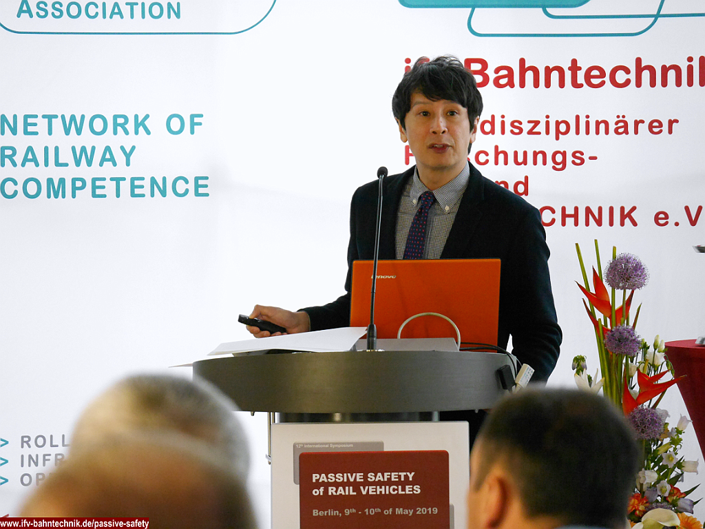 01_NAKAI_PS2019_IFV-BAHNTECHNIK_Copyright2019.png - Kazuma NAKAI , Ph. D. - [Railway Technical Research Institute]:EXPERIMENTAL VERIFICATION OF EFFECT ON REDUCING THE SEVERITY OF INJURY TO PASSENGERS OCCUPYING LONGITUDINAL SEATS USING HANDRAILS DURING A TRAIN COLLISION